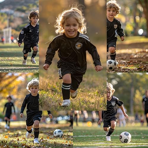 Soccer Shin Guards with Socks - Black, 1 Pair, S (3'3"-3'11")