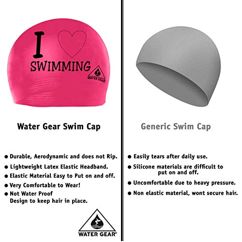 Latex Swim Cap for Long Hair - Waterproof Swimming Cap - Pink