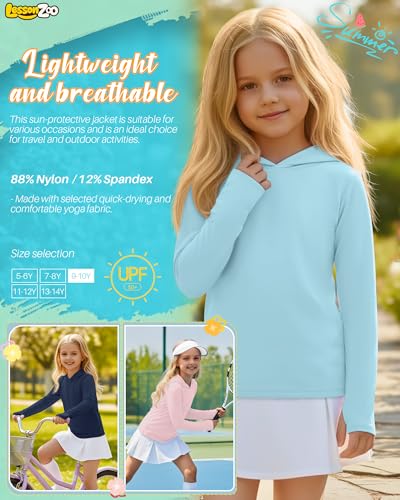 Girls Lightweight Active Hoodie with Thumb Holes - 9-10 Years