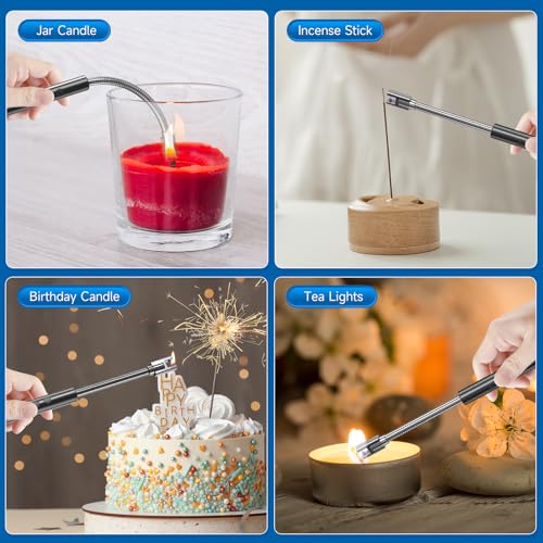 Electric Candle Lighter - 2 Pack USB Rechargeable Black