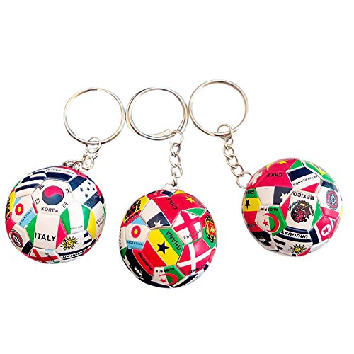 Hefeilzmy Soccer Ball Key Chain - 1.6" ABS Ball, Team World Cup Gift (Variation 3)