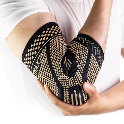 Copper Elbow Compression Sleeve - Small / Black for Pain Relief