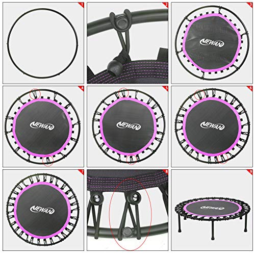 Silent Mini Trampoline 40" Round Pink - Fitness Bungee Rebounder