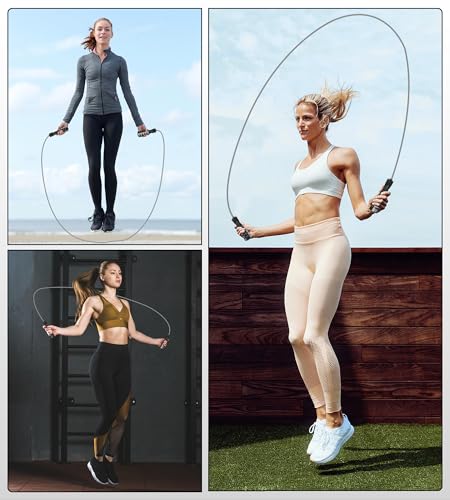Adjustable Jump Rope for Fitness - Gray Skipping Rope