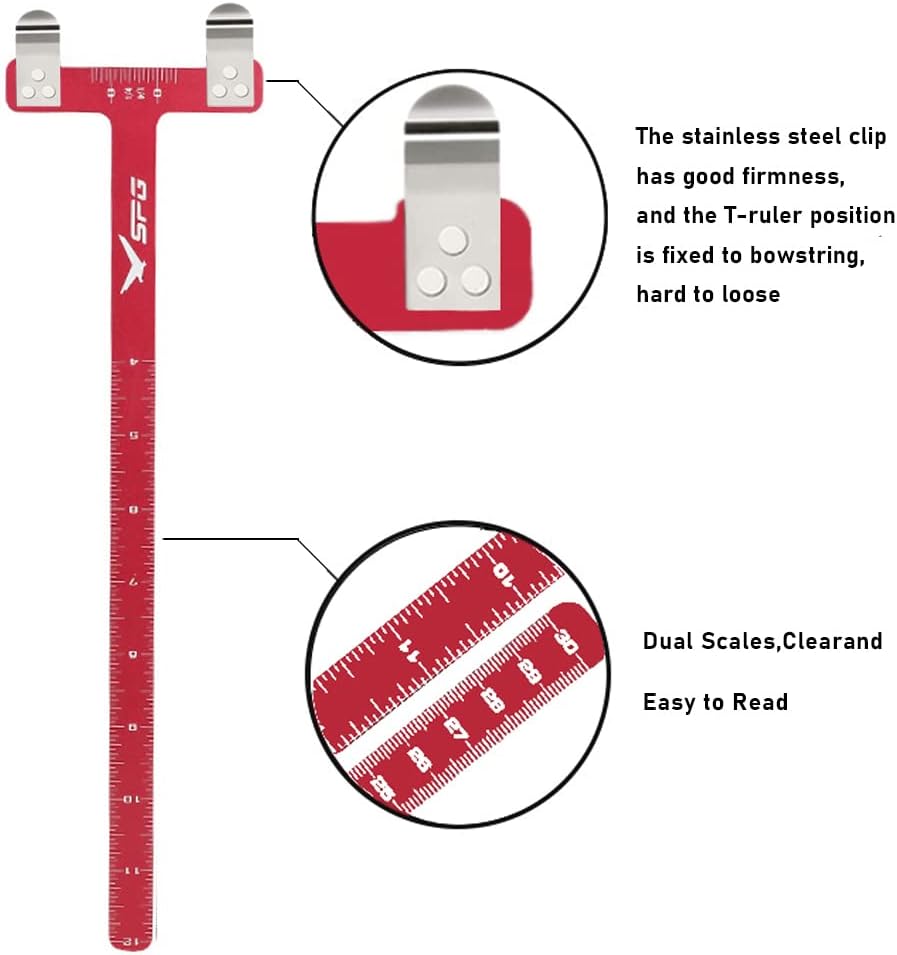 SOPOGER Archery Bow Square - T Shape Ruler Measurement Tool Kit for Recurve & Compound Bows