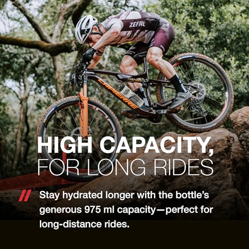 Magnum 975ml Bike Water Bottle - BPA-Free Squeeze Bottle, Translucent Black