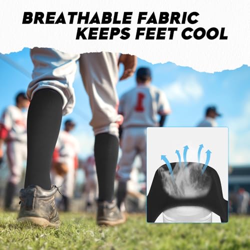 Youth Baseball Socks and Elastic Waist Belt Set - Black