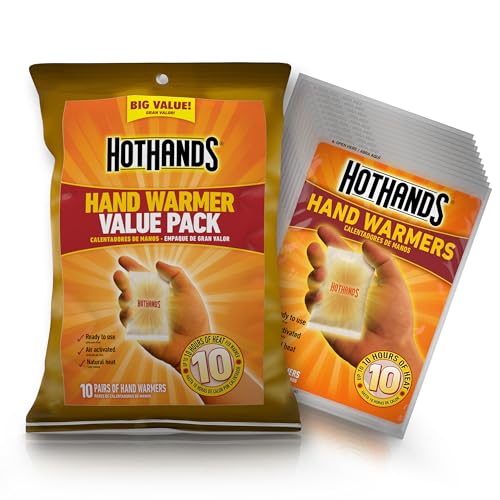 10 Pairs of Air-Activated Hand Warmers - Long-Lasting Heat for Outdoor Activities