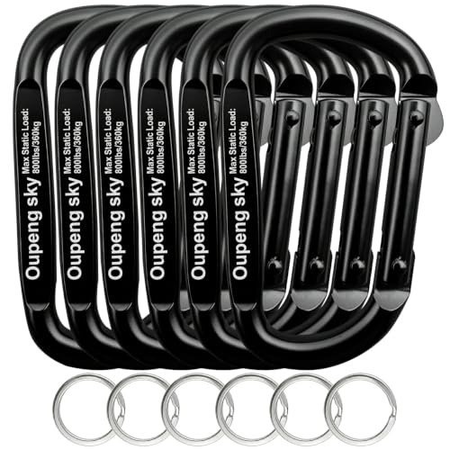 Heavy Duty Carabiner Clip - 6PCS 2.5" Keychain Hooks for Outdoor