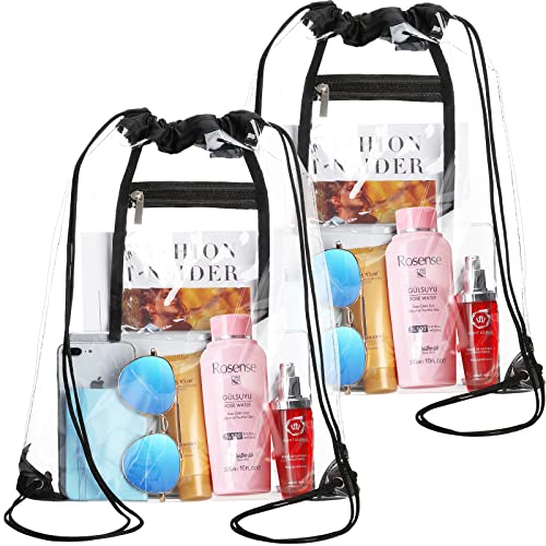 Clear PVC Drawstring Bag 16.5x13.5 inch Stadium Approved Transparent Backpack