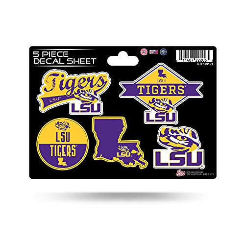 LSU Tigers 5-Pc Sticker Sheet - Die-Cut Decals for Team Spirit