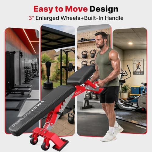 Adjustable Weight Bench - 2315LB Capacity - Red