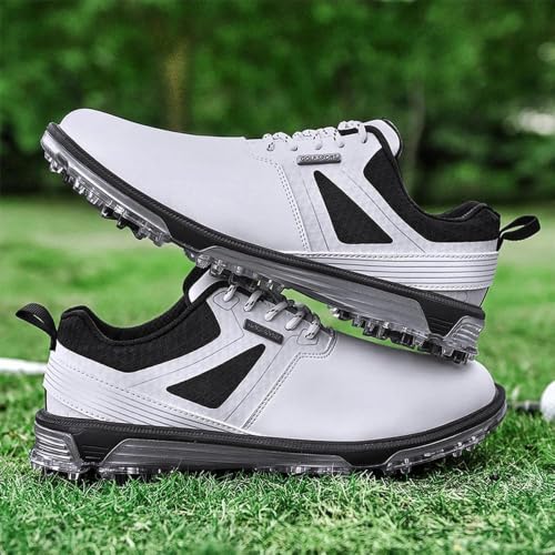 Men's Waterproof Golf Shoes - Lightweight, No-Slip, Size 10.5 White