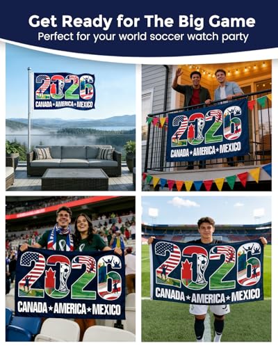 2026 World Soccer Flag - USA, Canada & Mexico Supporters Banner