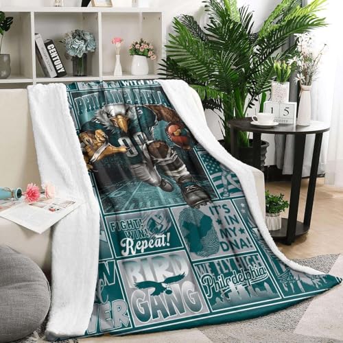Football Blanket for City Football Lovers - 50" x 60" Midnight Green