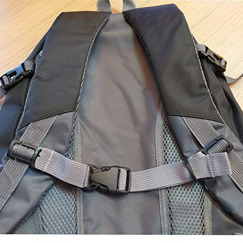 Adjustable Backpack Chest Strap - Rugged Nylon - Wolf Grey