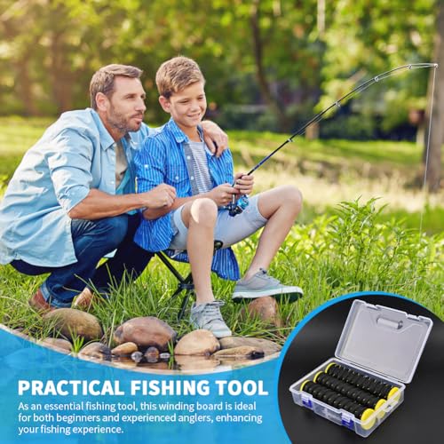 Loyanger Black 3-Piece Fishing Line Organizer Set with EVA Foam & Tackle Box
