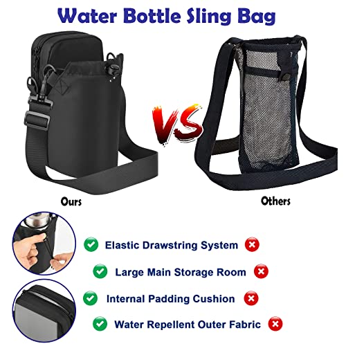 Cosmos Water Bottle Sling Bag with Adjustable Strap & Pockets for Hiking Camping
