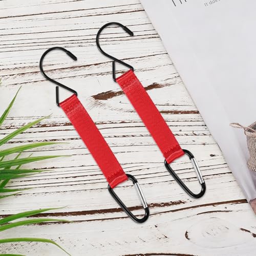 Fence Hooks - Durable Nylon & Aluminium Alloy - Red - Pack of 2