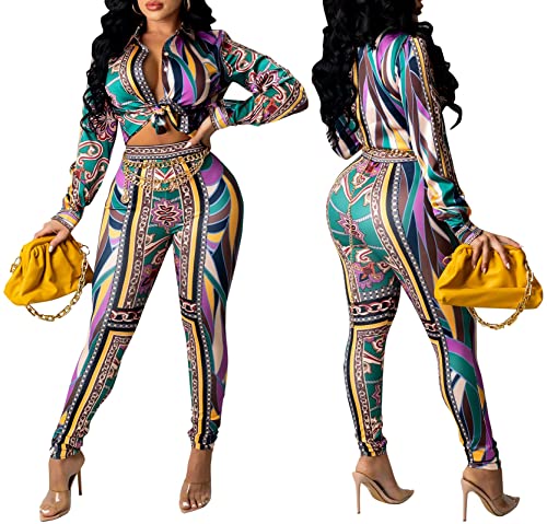 YouSexy Women's Floral Print Leggings & Pants Set - Purple, Small