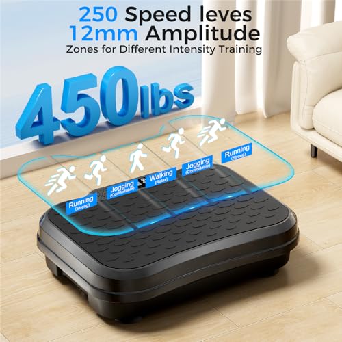 Vibration Plate Exercise Machine for Weight Loss - Black