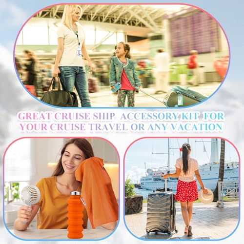 Cruise Ship & Theme Park Essentials Kit - Water Bottles, Towels, Lanyards & Accessories for Travel