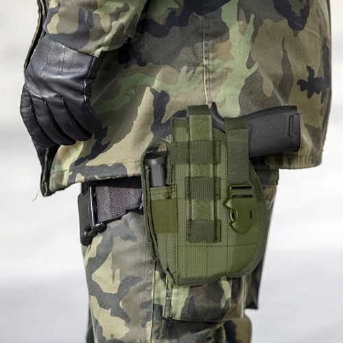 Adjustable Tactical Molle Belt Gun Holster - Army Green Left Hand