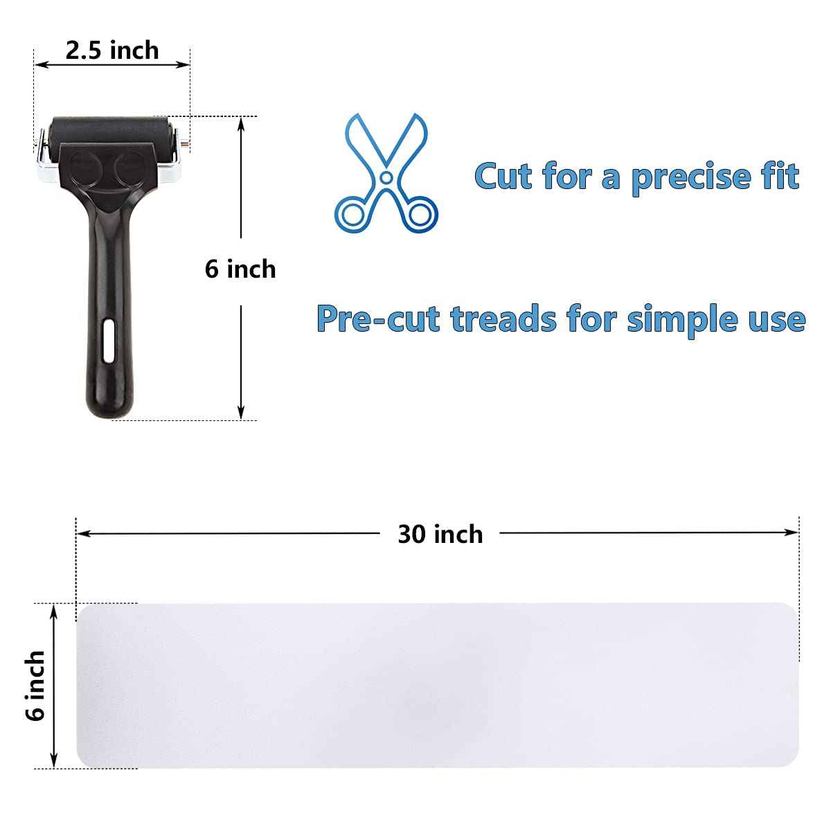 Butizone Stair Treads Non Slip 6" x 30", 5-Pack Pre-Cut Clear Anti Slip Strips for Wooden Steps Indoor, Transparent and Waterproof Grip Tape, Safety for Elderly, Children, and Dogs