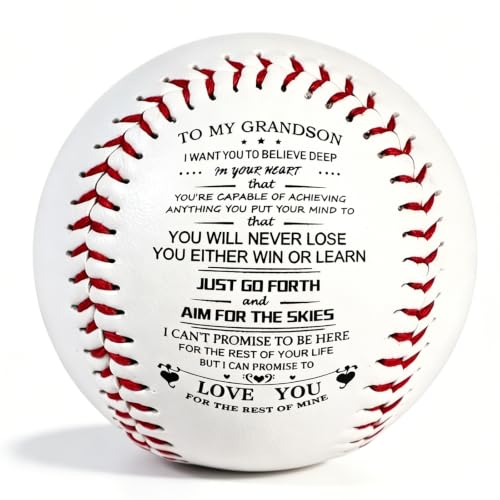 Personalized Engraved Baseball Gift for Grandson - Custom Keepsake