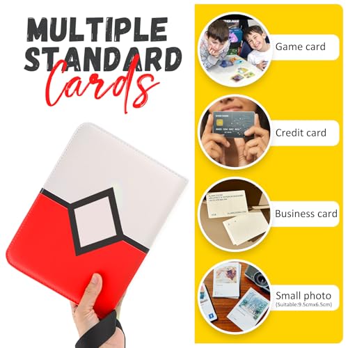 Card Binder with 4-Pockets - Fits 400 Cards, Red