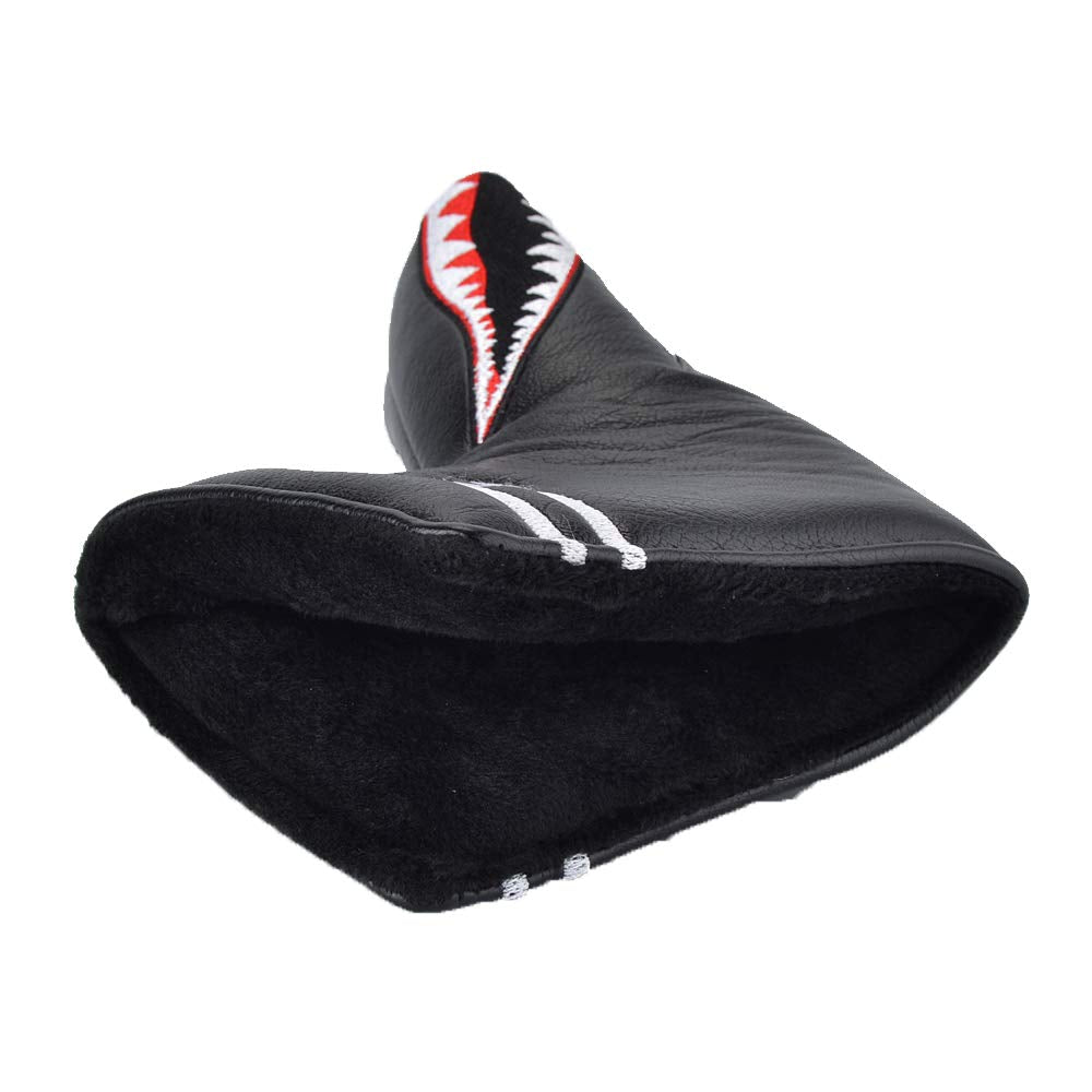 GOOACTION Shark Golf Club Blade Putter Head Cover, Creative Cartoon Animal Pattern Synthetic Leather Headcovers, Perfect for Golf Course & Travel Protection