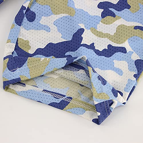 Boys Athletic Camo Shorts with Pockets - Sky Blue