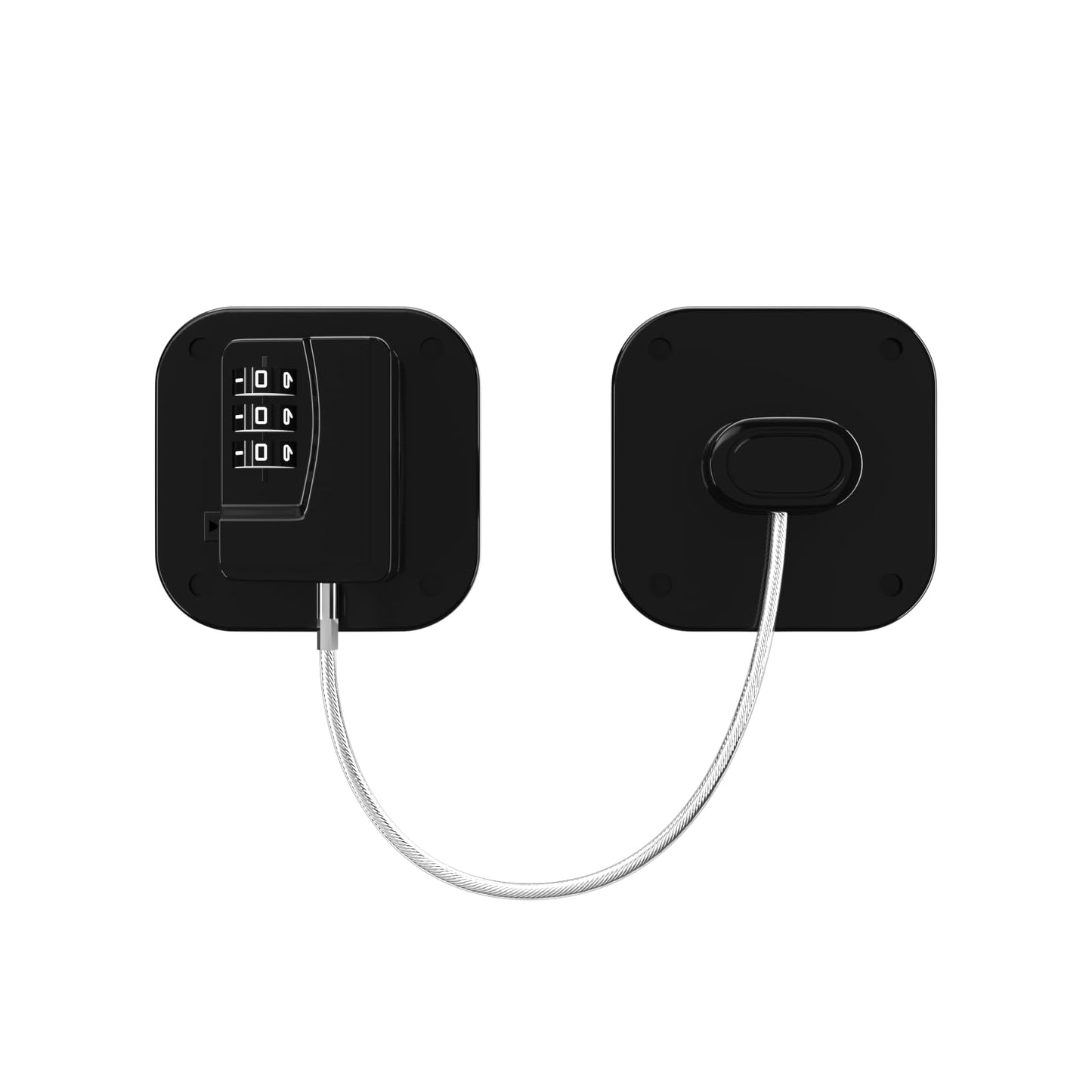 Refrigerator Lock - Heavy Duty Fridge & Cabinet Lock, Keyless Combination Lock for Drawers, Ovens, Trash Cans, and More | Easy Install | Black (2-Pack)