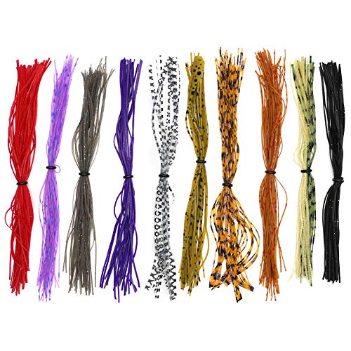 YZD Silicone Fishing Skirt Set - 10 Colors for Fly Tying & Lures, 5.5 Inch