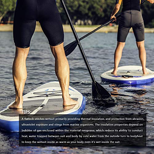 Men's 3mm Shorty Wetsuit - Full Body Front Zip for Diving, Snorkeling, Kayaking - Large