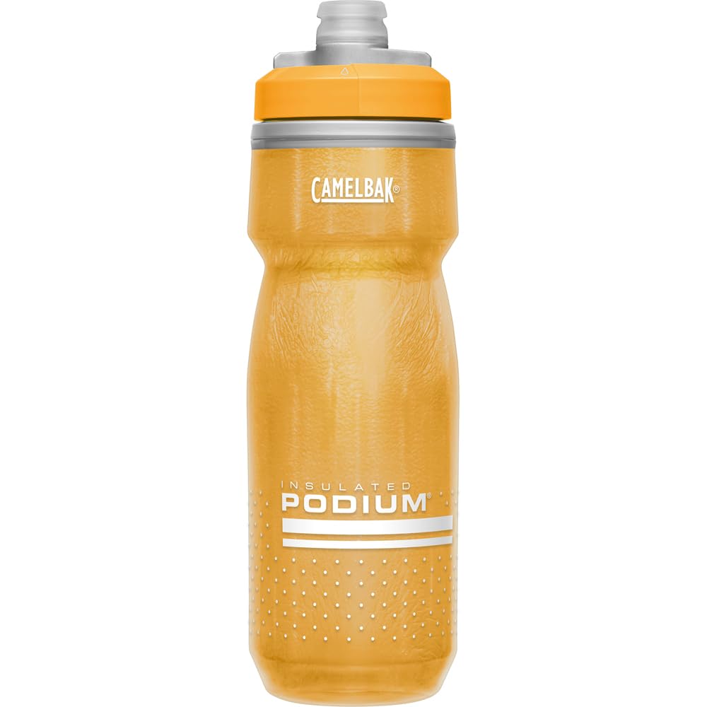 CamelBak Podium Chill Insulated Bike Squeeze Water Bottle, Cold Retention for Cycling, 21oz, Orange