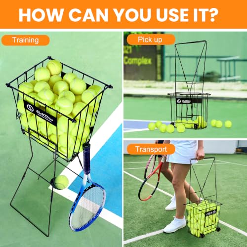 Portable Tennis Ball Hopper with Handle - Large Size