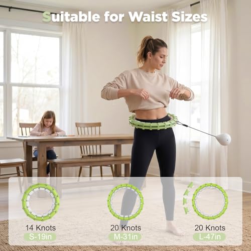 Detachable 24 Knots Hula Hoop for Weight Loss - Green