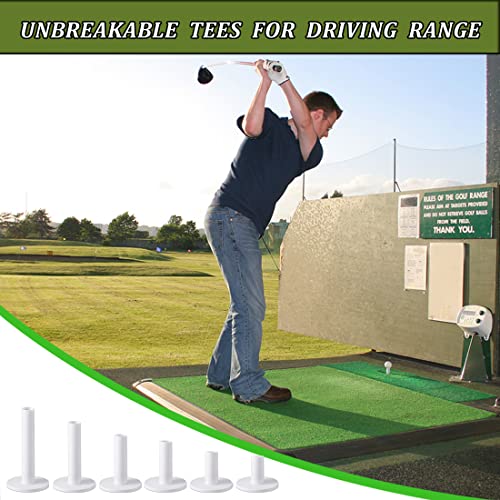 High Performance Rubber Golf Tees Set - 6 Pack 3 1/4" Tee + 1 Ball