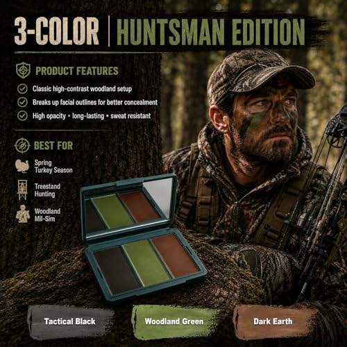 3-Color Woodland Camo Face Paint Kit - Huntsman Edition
