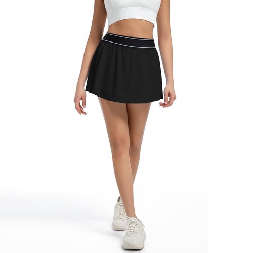 Tennis Skirts for Women Golf Mini Match Point Skirts Athletic Skorts for Workout Sports Running Pickleball Skater(Black,Small)