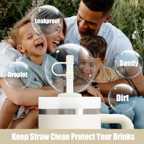7-Piece Silicone Straw Cover Set for 30oz & 40oz Tumblers - Off White