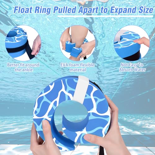 Water Aerobics Cuffs - Adjustable Aquatic Exercise Weights - Blue
