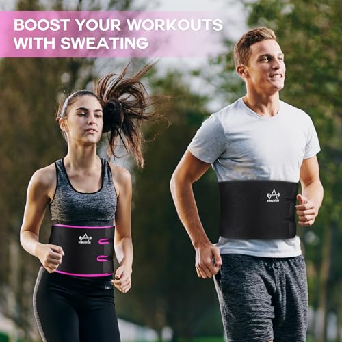 Waist Trimmer Belt for Men & Women - 9" Width x 45" Length - Black