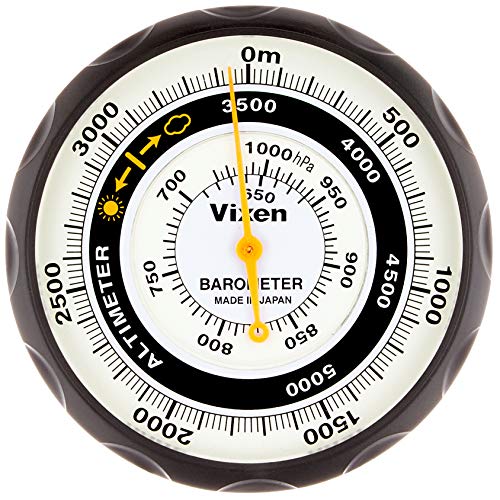 Analog Altimeter with Barometer - Compact Portable Black