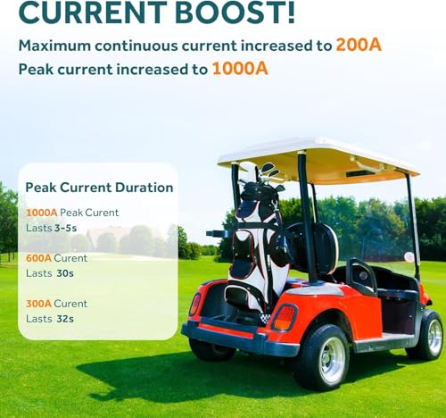 48V Lithium Golf Cart Battery 105AH - 200A BMS with App Monitor