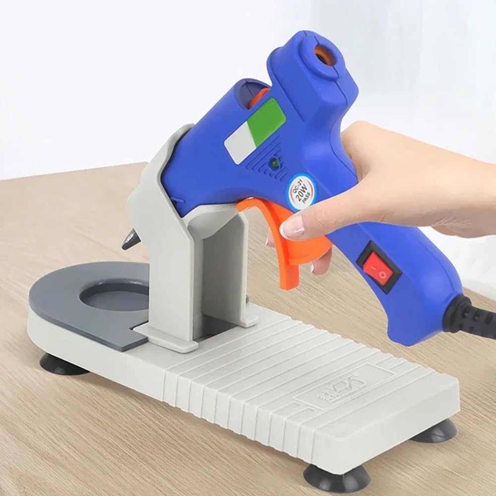 MONVICT Glue Gun Stand for Most Mini Glue Guns, Hot Glue Holder with Non-Stick Silicone Mat, Suction Cups, Helpful Tool for Make Your DIY, Crafts, Home School Project Well Bars Orderly (NOT Full Size)