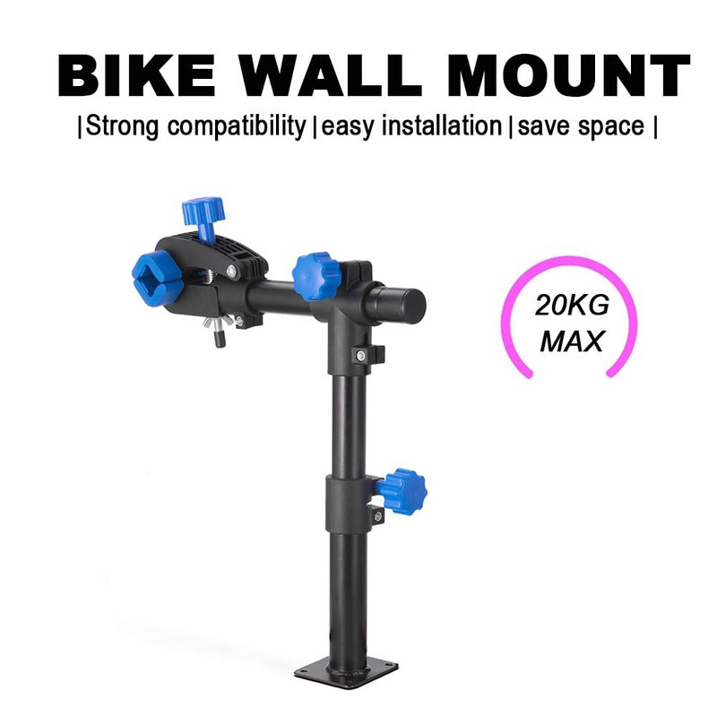 teraysun Bike Repair Stand (Max 66lbs)- Wall Bench Mount Workbench Rack Height-Adjustable 48~69cm, 360° Rotatable Clamp Fits 16''-29'' Bikes（BLACK）
