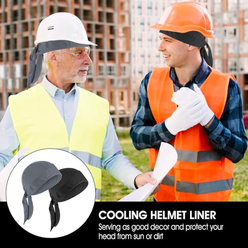 Cooling Doo Rags for Men - 2Pcs Soft Head Wraps - Black & Grey