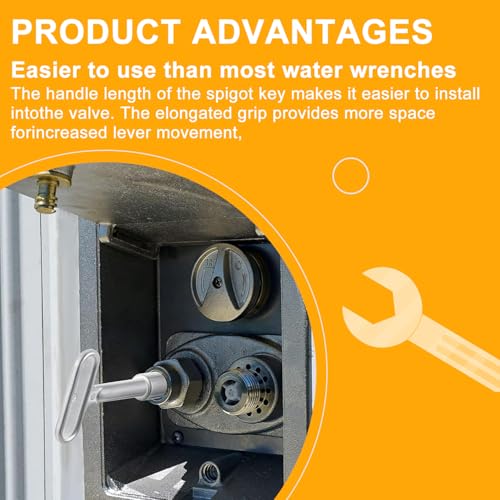 2 Pack 3/8''Hydrant Key, Upgrade Water Key for P1300-PART-13-KEY, Hydrant Key for Closing Tool for Wall Fire Hydrant Faucet Valves and Outdoor Hose Valves